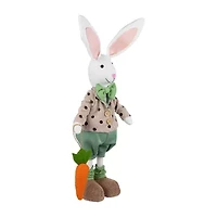 Northlight 18" Polka Dot Boy Rabbit With Carrot Standing Easter Figurine
