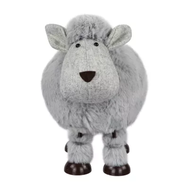 Northlight 8" Gray Bouncing Sheep Plush Easter Figurine