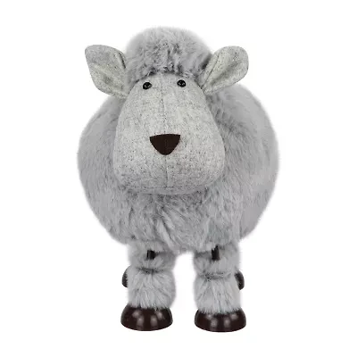 Northlight 8" Gray Bouncing Sheep Plush Easter Figurine