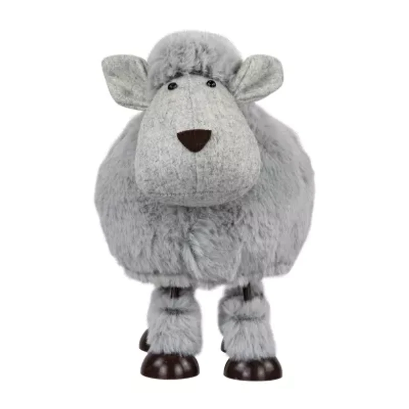 Northlight 8" Gray Bouncing Sheep Plush Easter Figurine