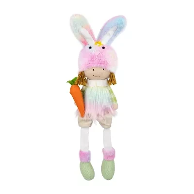 Northlight 23" Multi-Color Girl With Dangling Legs Easter Figurine