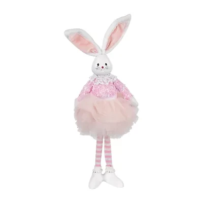 Northlight 15" Pink And White Ballerina Bunny Standing Easter Figurine