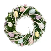 Northlight 15" Speckled Eggs And Spring Flowers Wreath