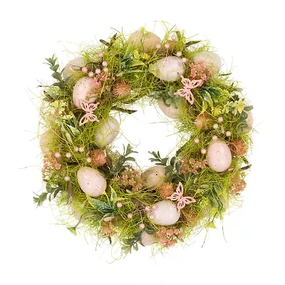 Northlight 13" Easter Eggs With Butterflies Artificial Wreath