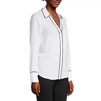 Liz Claiborne Womens Long Sleeve Vent Regular Fit Button-Down Shirt