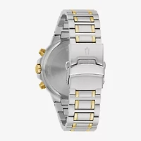 Bulova Mens Chronograph Diamond Accent Two Tone Stainless Steel Bracelet Watch 98d159
