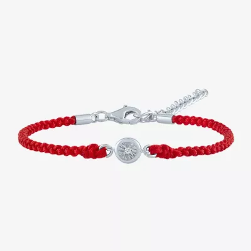 Womens Diamond Accent Diamond Sterling Silver Cord Bracelet