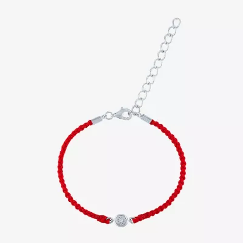 Womens Diamond Accent Diamond Sterling Silver Cord Bracelet