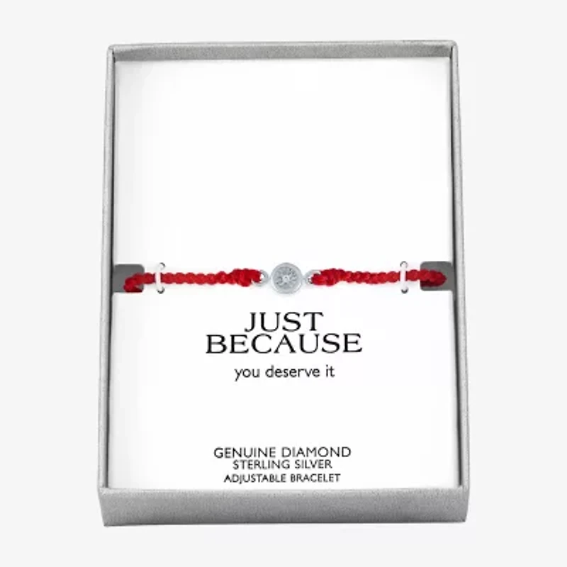 Womens Diamond Accent Diamond Sterling Silver Cord Bracelet