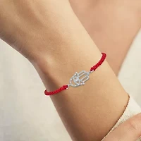 Diamond Accent Womens Diamond Accent Diamond Sterling Silver Cord Bracelet