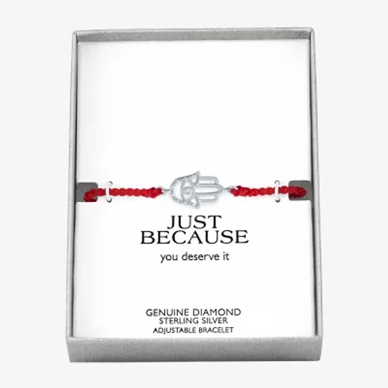 Diamond Accent Womens Diamond Accent Diamond Sterling Silver Cord Bracelet