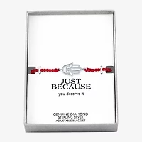 Diamond Accent Womens Diamond Accent Diamond Sterling Silver Cord Bracelet