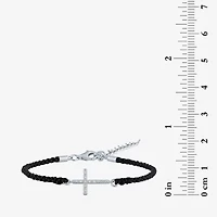 Diamond Accent Sideways Womens Diamond Accent Diamond Sterling Silver Cord Bracelet