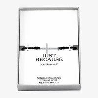 Diamond Accent Sideways Womens Diamond Accent Diamond Sterling Silver Cord Bracelet