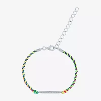 Womens Diamond Accent Diamond Sterling Silver Cord Bracelet