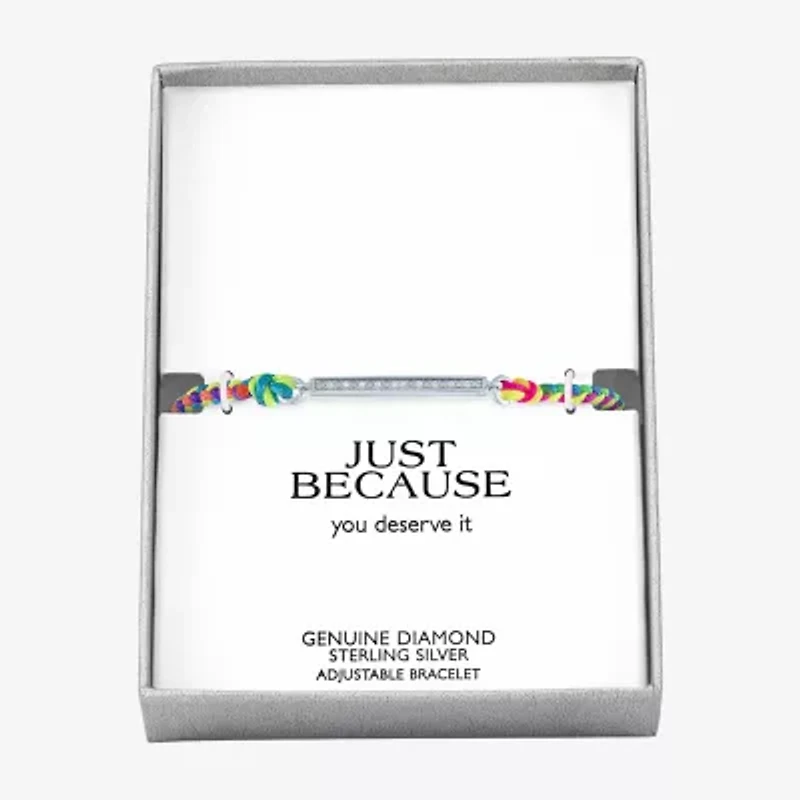 Womens Diamond Accent Diamond Sterling Silver Cord Bracelet