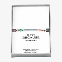 Womens Diamond Accent Diamond Sterling Silver Cord Bracelet