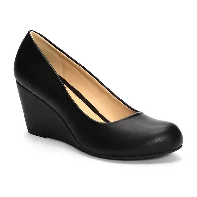 CL by Laundry Nima Womens Round Closed Toe Wedge Heel Pumps