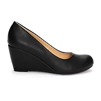 CL by Laundry Nima Womens Round Closed Toe Wedge Heel Pumps