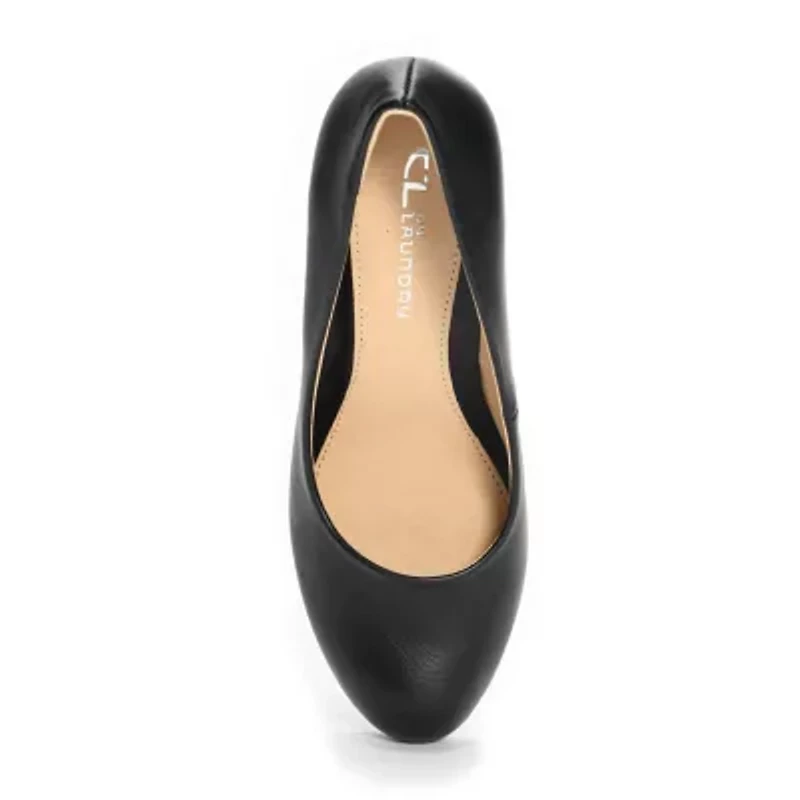 CL by Laundry Nima Womens Round Closed Toe Wedge Heel Pumps