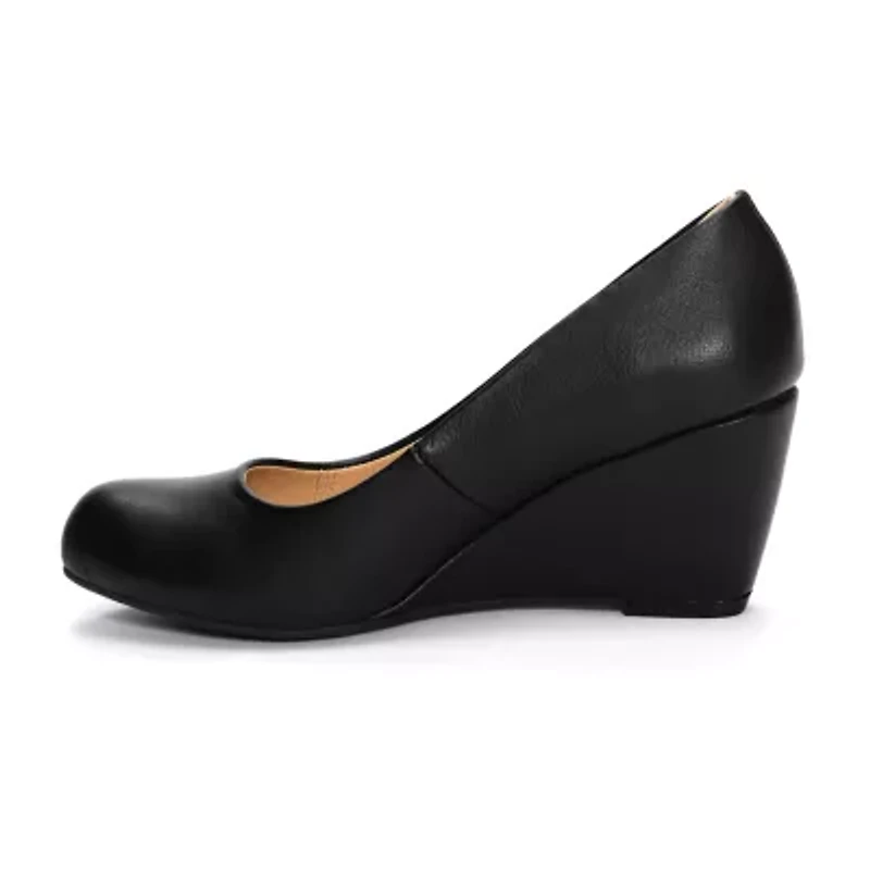 CL by Laundry Nima Womens Round Closed Toe Wedge Heel Pumps