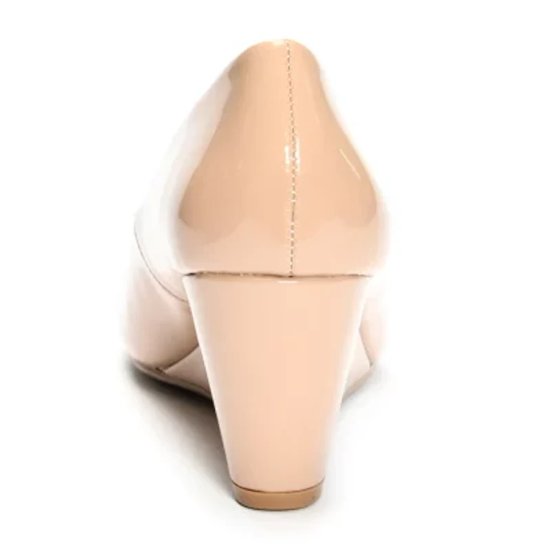 CL by Laundry Nima Womens Round Closed Toe Wedge Heel Pumps