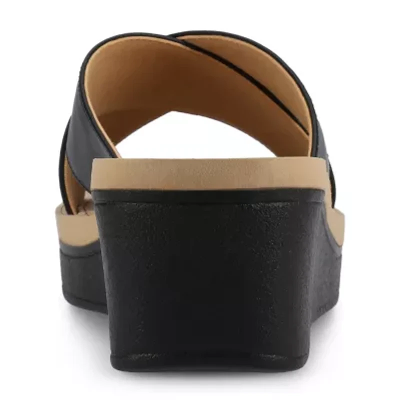 Journee Collection Cloudsteppers Womens Biara Wedge Sandals
