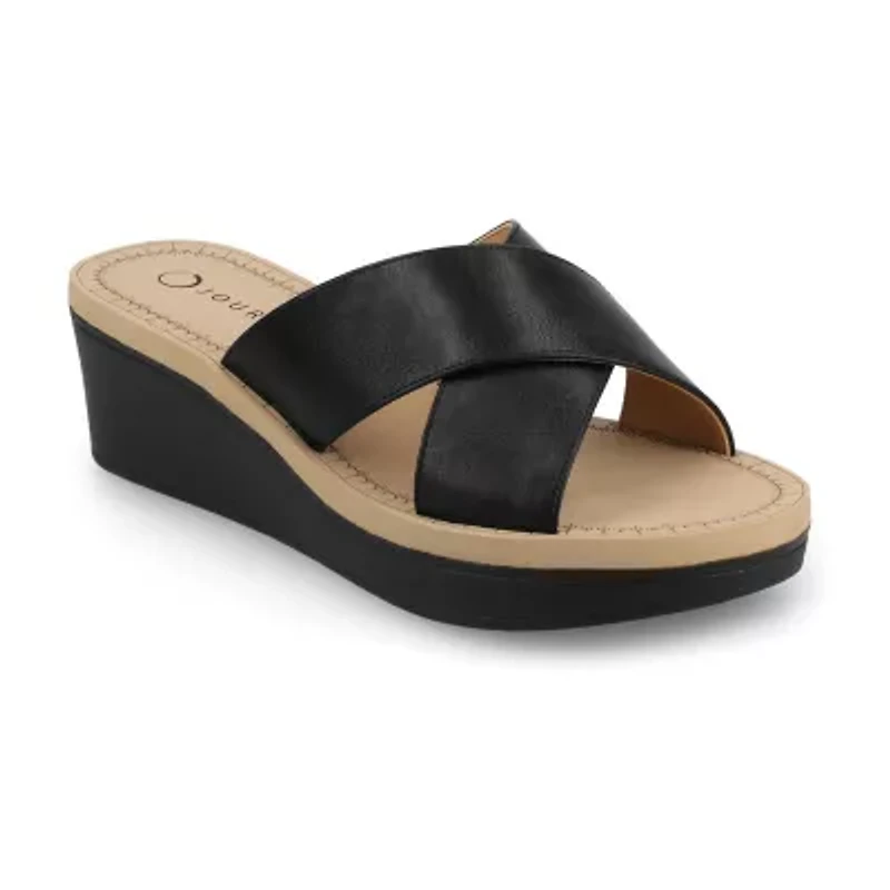 Journee Collection Cloudsteppers Womens Biara Wedge Sandals