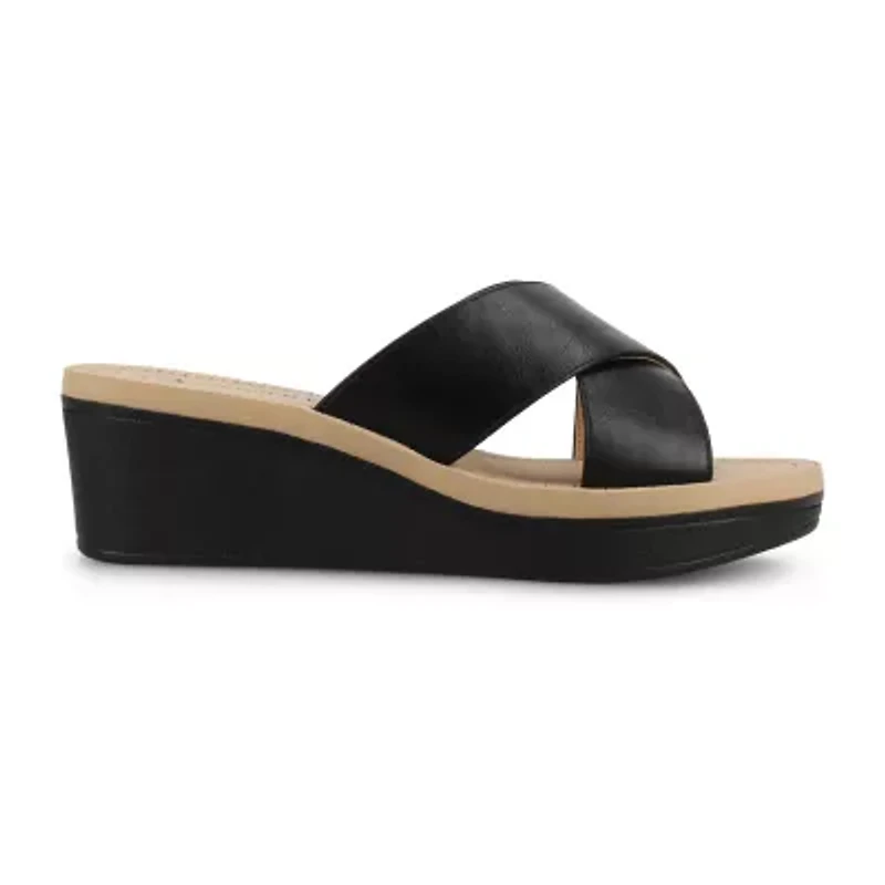 Journee Collection Cloudsteppers Womens Biara Wedge Sandals