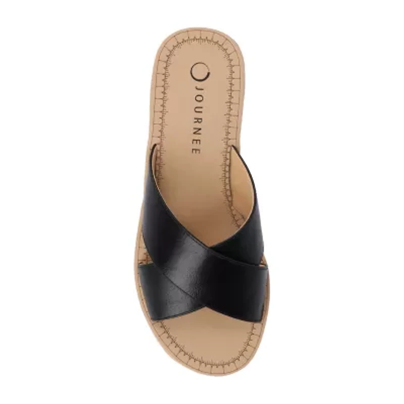 Journee Collection Cloudsteppers Womens Biara Wedge Sandals