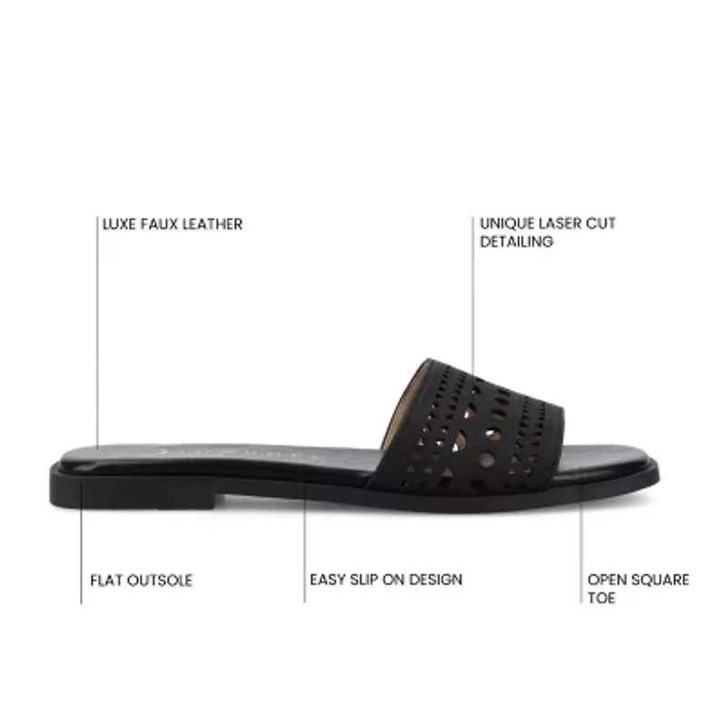Journee Collection Womens Brodie Flat Sandals