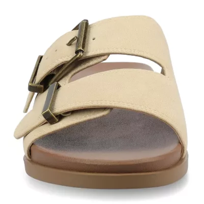 Journee Collection Womens Cosette Adjustable Strap Flat Sandals