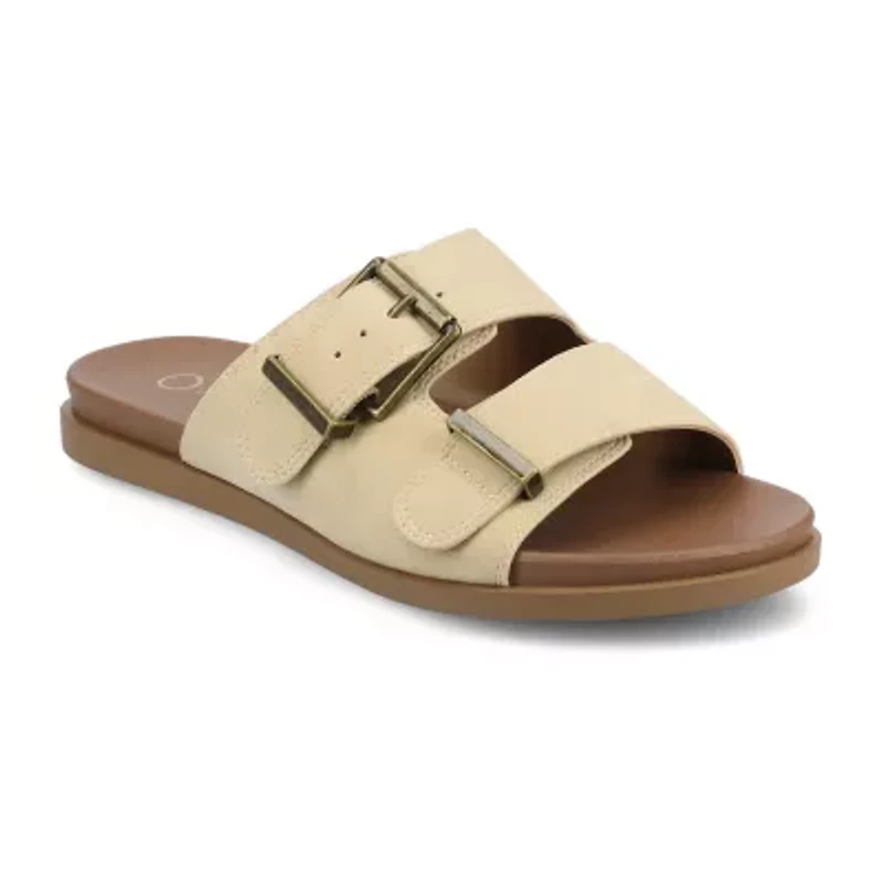 Journee Collection Womens Cosette Adjustable Strap Flat Sandals