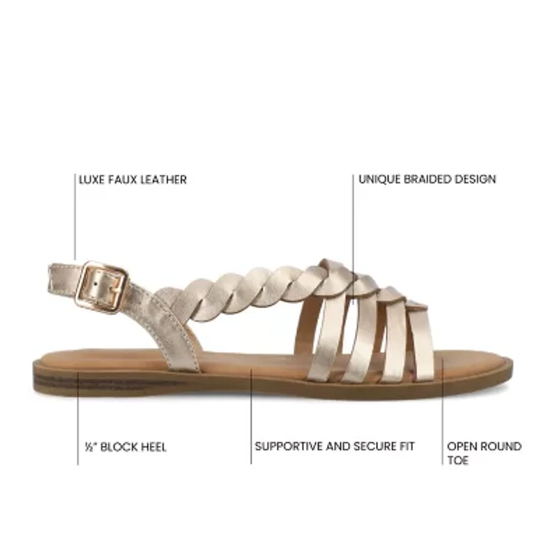 Journee Collection Womens Solay Flat Sandals
