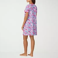 Cuddl Duds Womens V Neck Short Sleeve Nightshirt