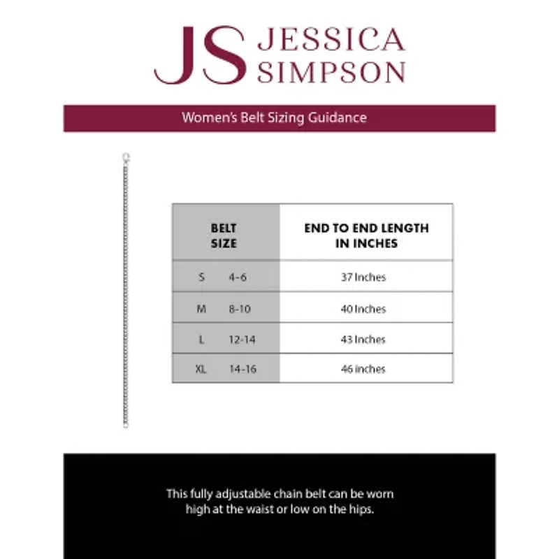 JS Jessica Simpson Jeweled Chain Womens Belt