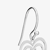 Silver Treasures Womens Sterling Silver Cross Heart Drop Earrings