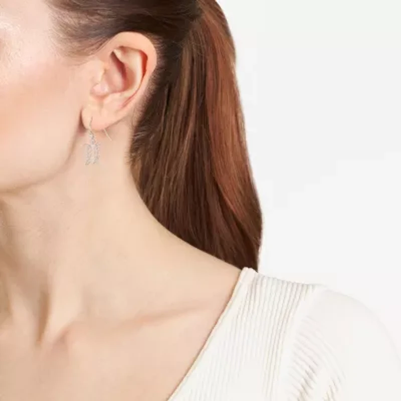 Silver Treasures Turtle Womens Sterling Silver Drop Earrings