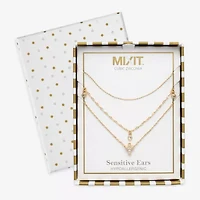 Mixit Womens Cubic Zirconia Cross Hypoallergenic 3-pc. Necklace Set