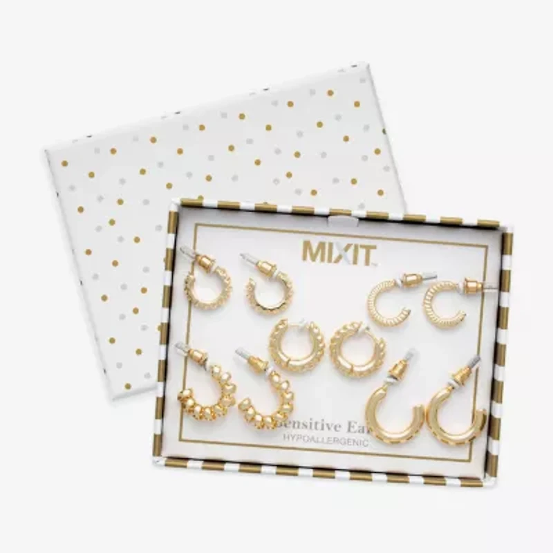 Mixit Womens Hypoallergenic 5 Pair Earring Set