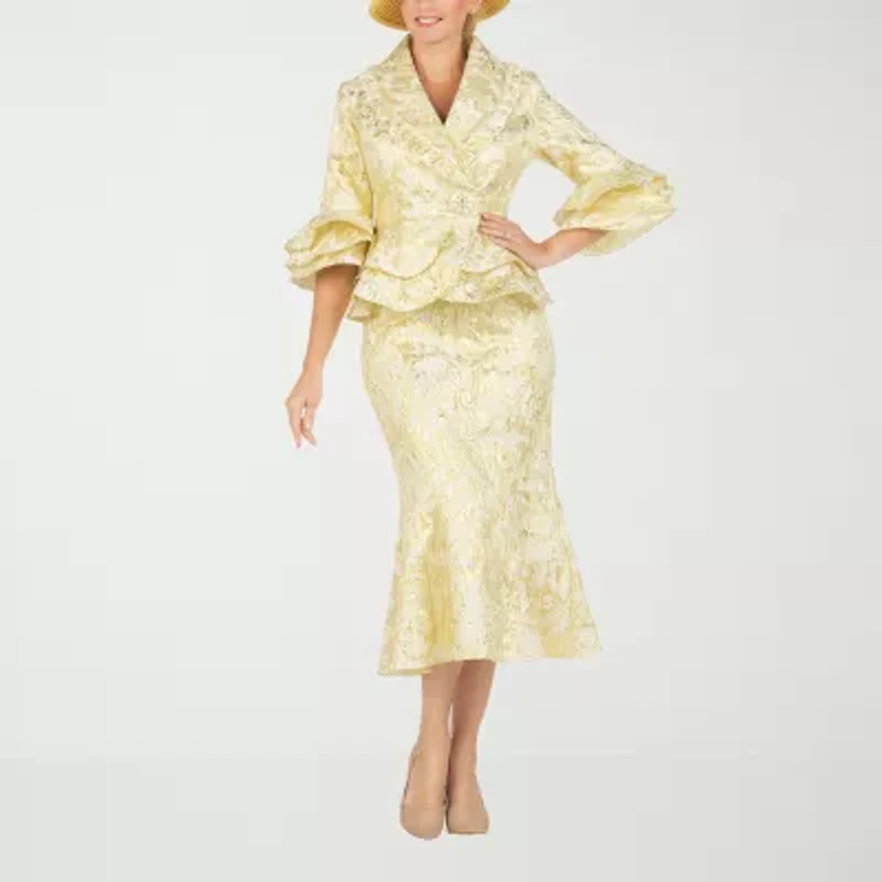 Giovanna Collection 2-pc. Brocade Skirt Suit