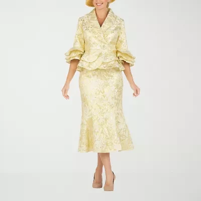 Giovanna Collection 2-pc. Brocade Skirt Suit