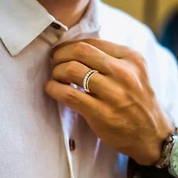 (H-I / I1) 1 CT. T.W. Lab Grown White Diamond 10K Gold Wedding Band