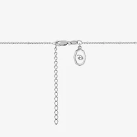 Disney Jewels Collection Initial "A" Womens Diamond Accent Natural White 14K Rose Gold Over Silver Sterling 16 Inch Pendant Necklace