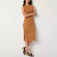 Worthington Womens Sleeveless Midi Sweater Dress