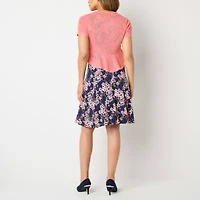 Perceptions Womens Floral Jacket Dress
