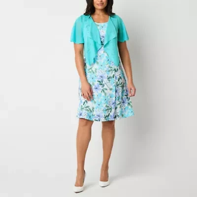 Perceptions Womens Floral Jacket Dress
