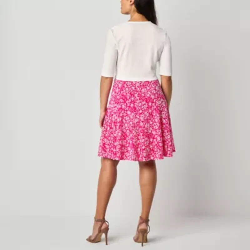 Perceptions Womens Floral Jacket Dress