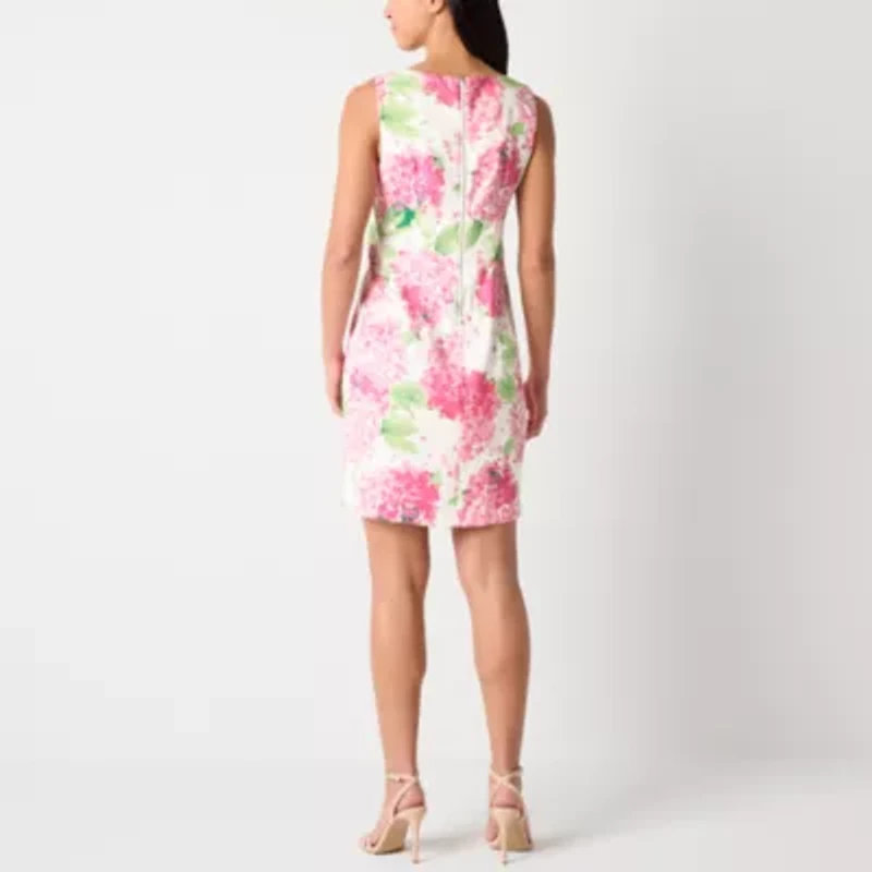 Alyx Womens Sleeveless Floral Sheath Dress