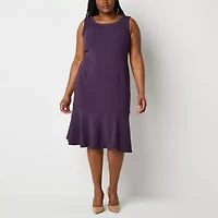 Maya Brooke Womens Jacket Dress Plus